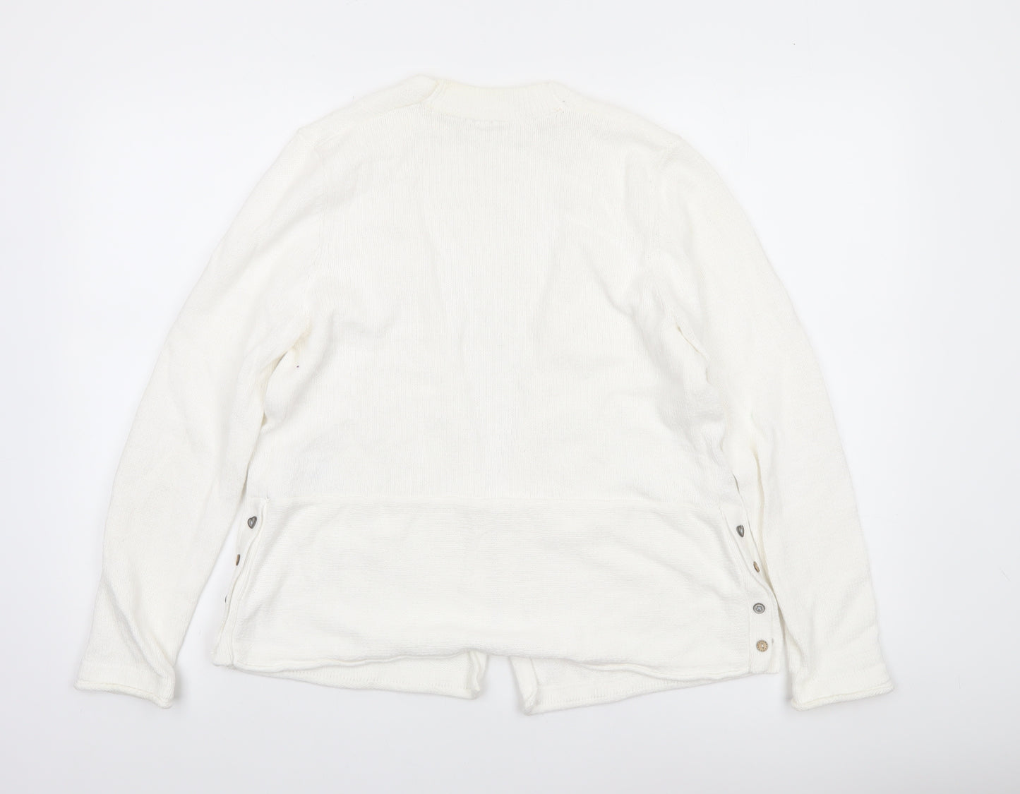 White Stuff Women White Size 12 Lightweight Open Cardigan