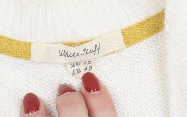 White Stuff Women White Size 12 Lightweight Open Cardigan