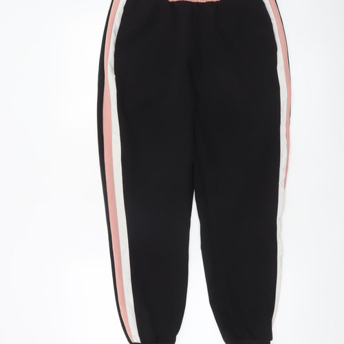 Zara Womens Black Jogger Trousers Size 12 Elastic Waist Casual