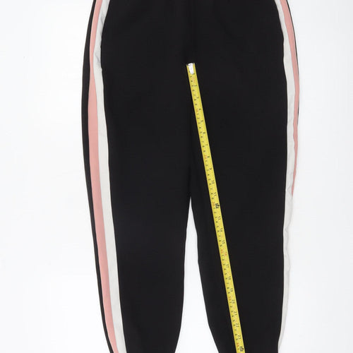 Zara Womens Black Jogger Trousers Size 12 Elastic Waist Casual
