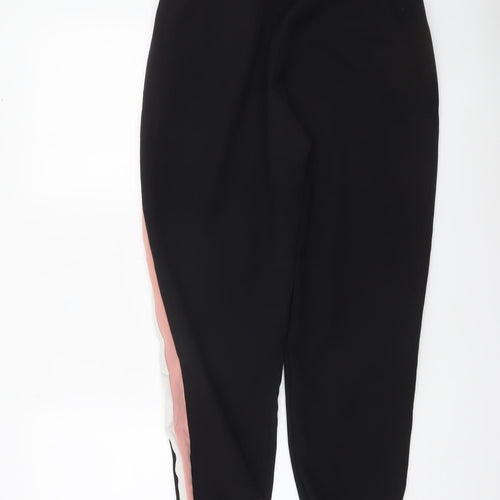 Zara Womens Black Jogger Trousers Size 12 Elastic Waist Casual