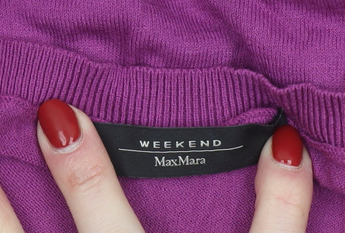 MaxMara Weekend Women’s Purple V-Neck Knit Jumper Size M