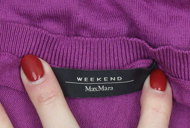 MaxMara Weekend Women’s Purple V-Neck Knit Jumper Size M