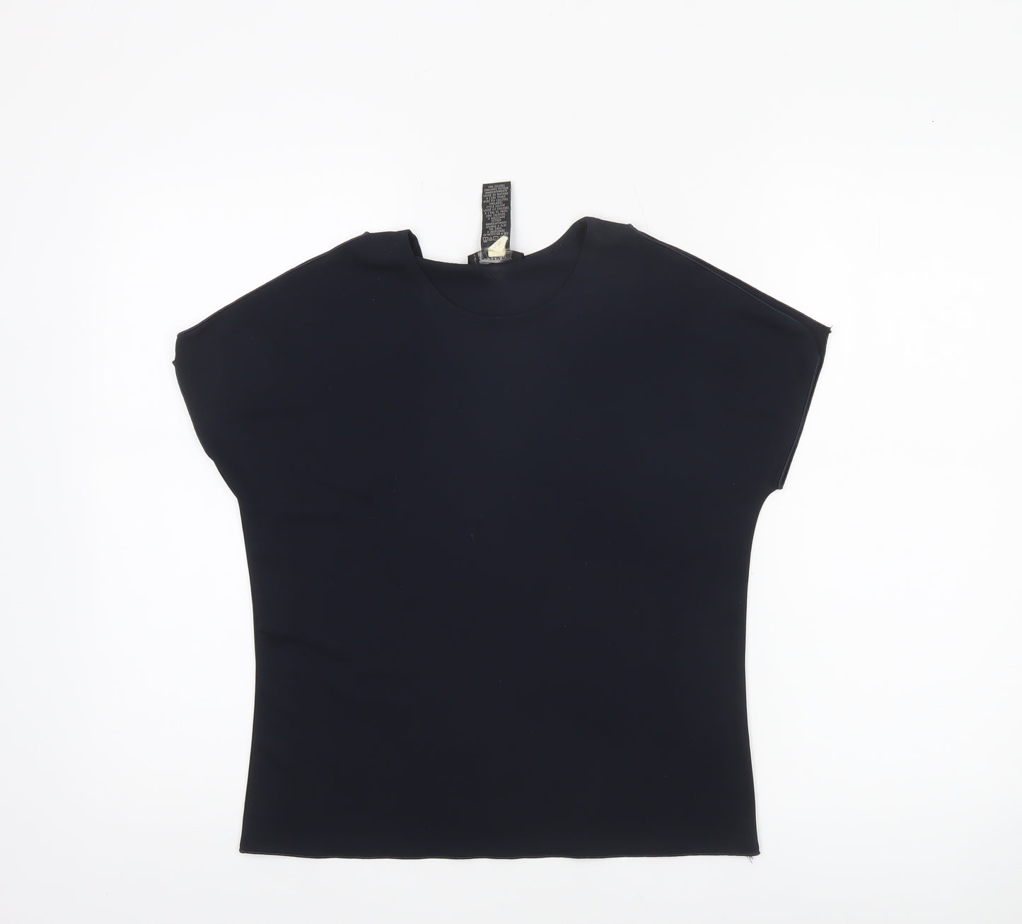 Kenneth Cole Women's Black Crew Neck Basic Polyester T-Shirt M