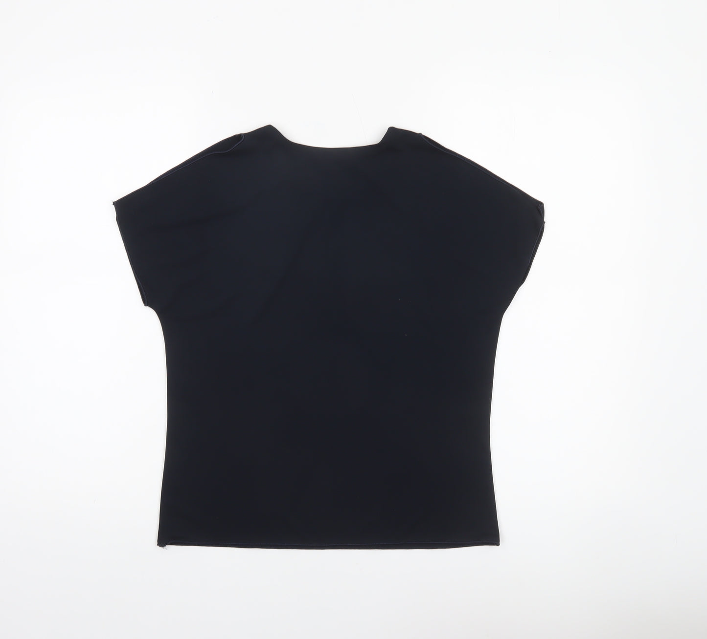 Kenneth Cole Women's Black Crew Neck Basic Polyester T-Shirt M