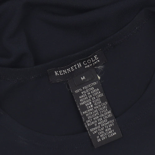 Kenneth Cole Women's Black Crew Neck Basic Polyester T-Shirt M