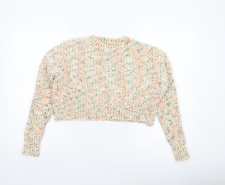 QED London Women’s Multicoloured Chunky Knit Pullover Jumper Size S