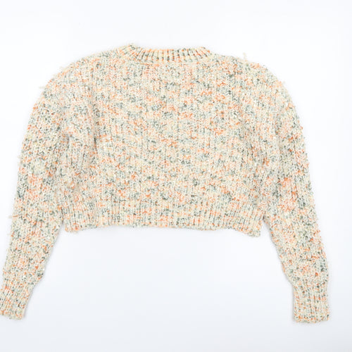 QED London Women’s Multicoloured Chunky Knit Pullover Jumper Size S