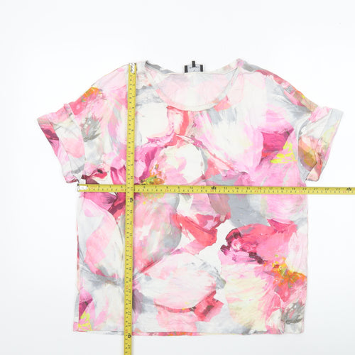Monari Women's Multicoloured Floral T-Shirt Size 12 Viscose Jersey