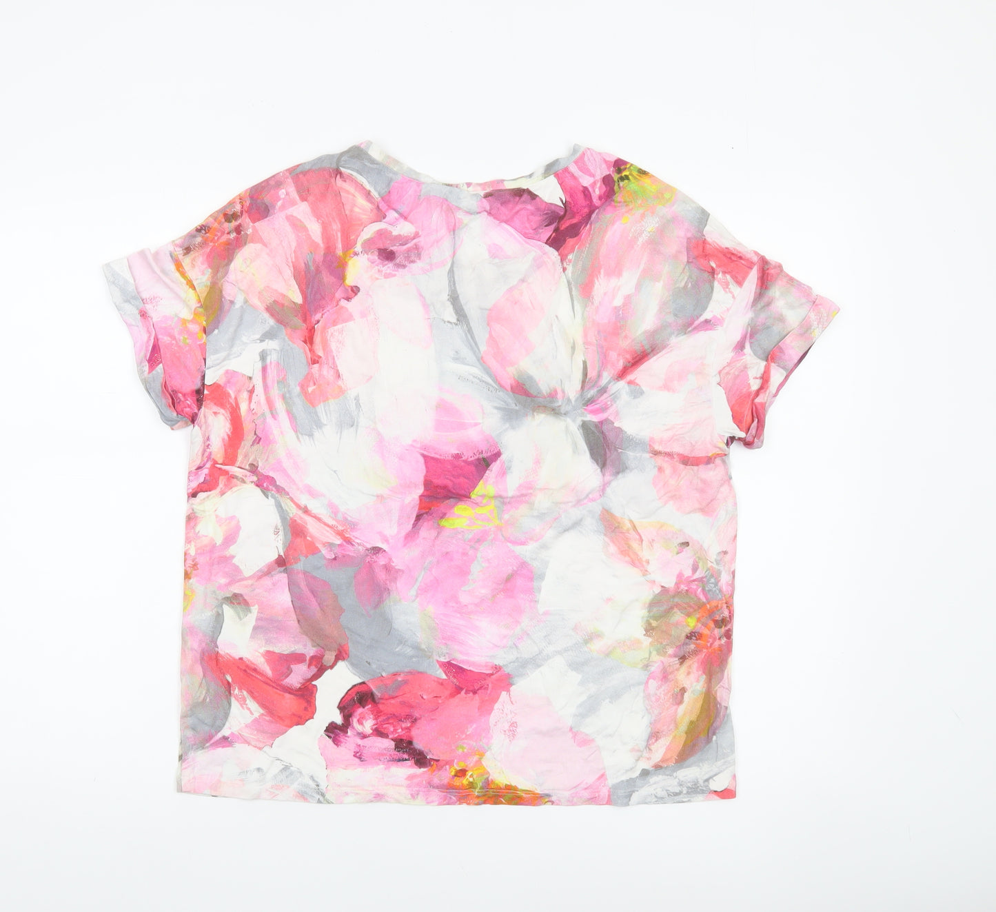 Monari Women's Multicoloured Floral T-Shirt Size 12 Viscose Jersey