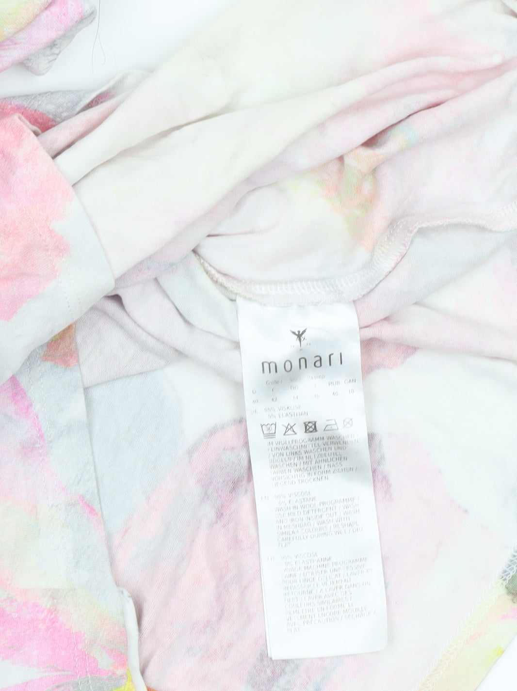 Monari Women's Multicoloured Floral T-Shirt Size 12 Viscose Jersey