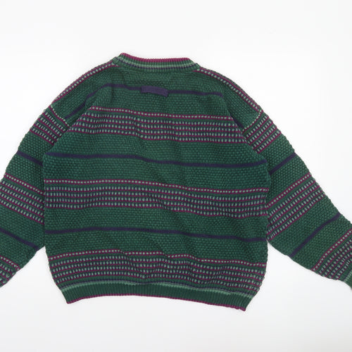 Fenn Wright Manson Women Green Striped Chunky Knit Jumper M