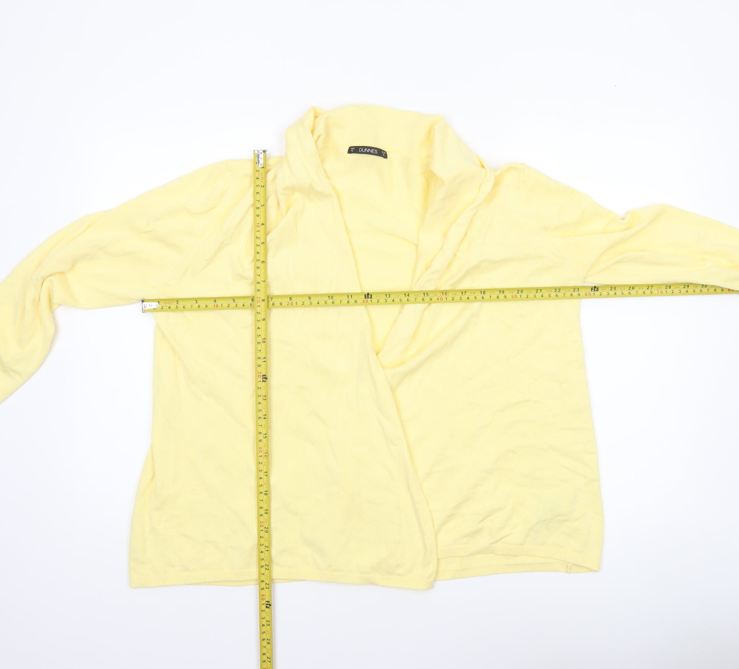 Dunnes Women's Yellow Knit Long Sleeve Open Cardigan XL