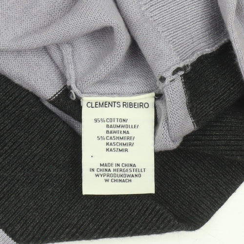 Clements Ribeiro Women’s Purple Butterfly Embroidered Striped Jumper UK 12