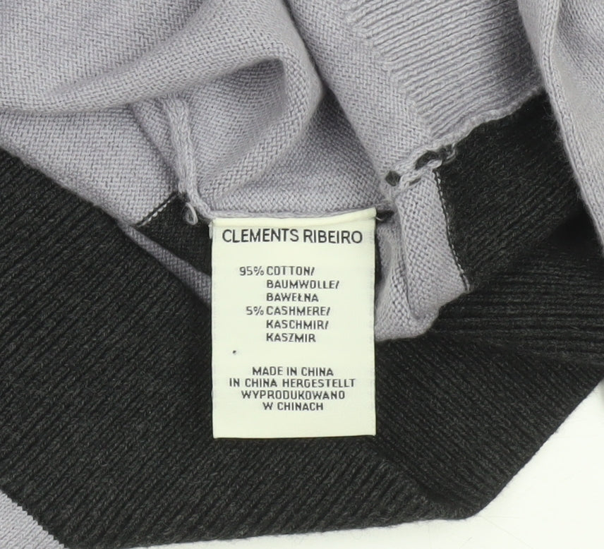 Clements Ribeiro Women’s Purple Butterfly Embroidered Striped Jumper UK 12