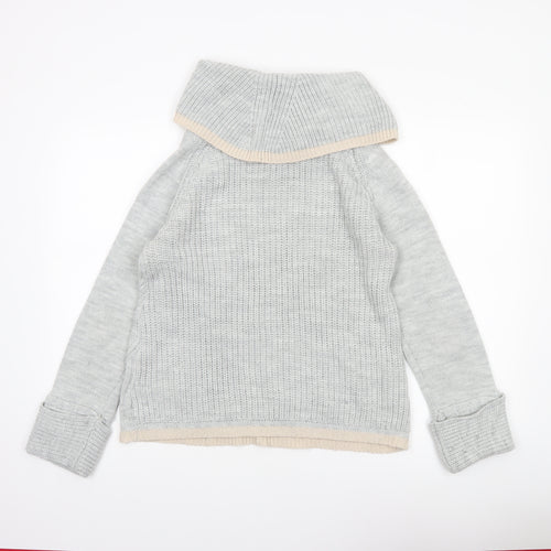 Oasis Women’s Grey Roll Neck Chunky Knit Jumper Size M
