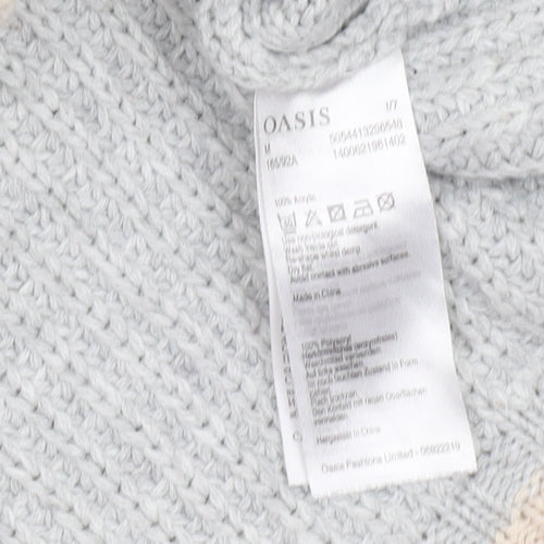 Oasis Women’s Grey Roll Neck Chunky Knit Jumper Size M