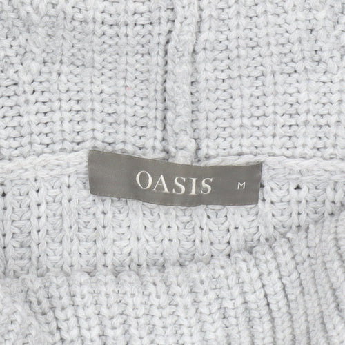 Oasis Women’s Grey Roll Neck Chunky Knit Jumper Size M