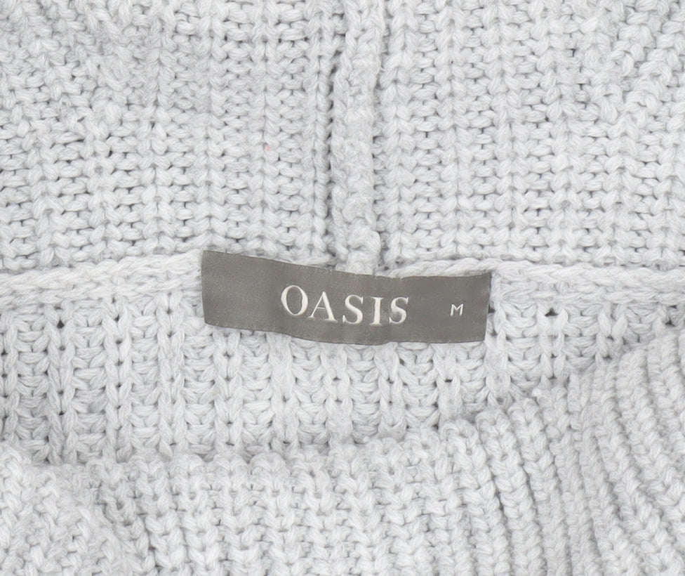 Oasis Women’s Grey Roll Neck Chunky Knit Jumper Size M