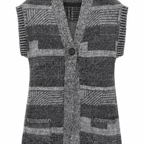 Virtuelle Women’s Grey Knit Short Sleeve Cardigan XS Wool Blend