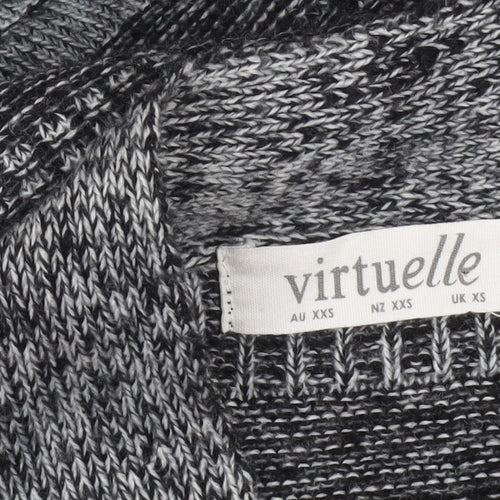 Virtuelle Women’s Grey Knit Short Sleeve Cardigan XS Wool Blend