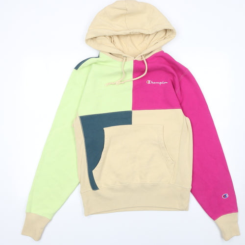 Champion Reverse Weave Women’s Beige Multi Colourblock Pullover Hoodie Small