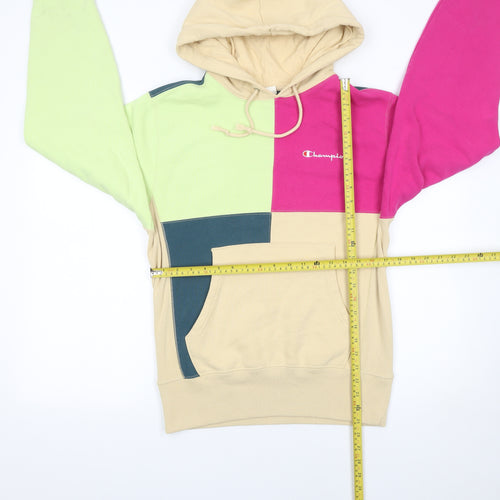 Champion Reverse Weave Women’s Beige Multi Colourblock Pullover Hoodie Small