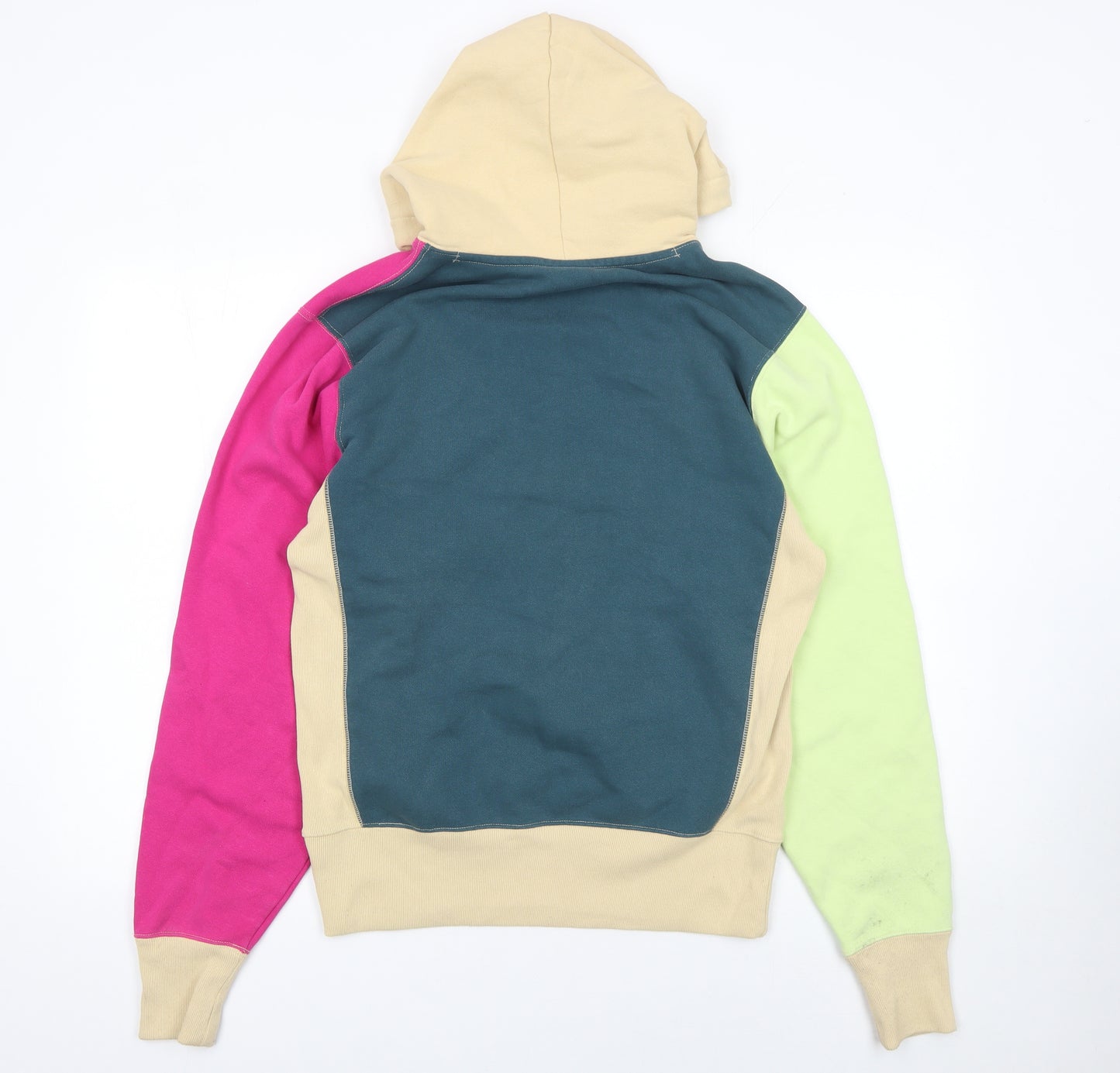 Champion Reverse Weave Women’s Beige Multi Colourblock Pullover Hoodie Small