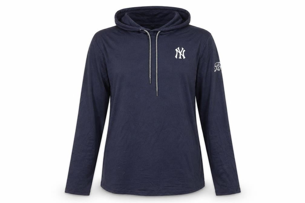 New York Yankees Women Navy Blue Pullover Hoodie Size XL