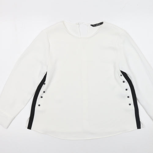 Zara Basic Women’s White Long Sleeve Button Blouse Size XS