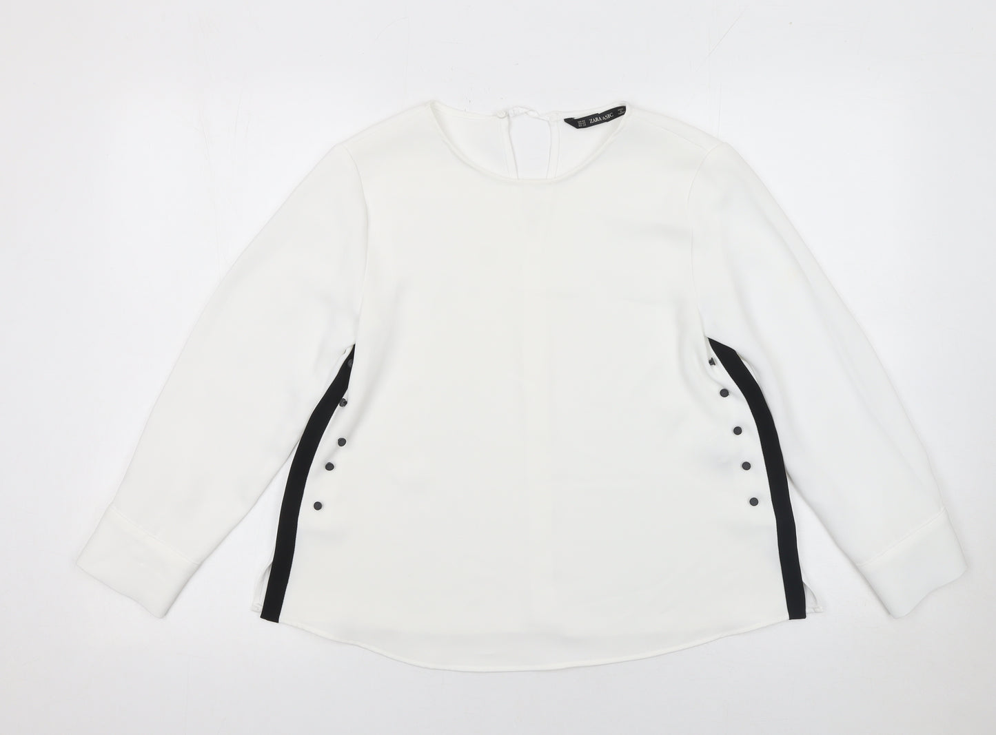 Zara Basic Women’s White Long Sleeve Button Blouse Size XS