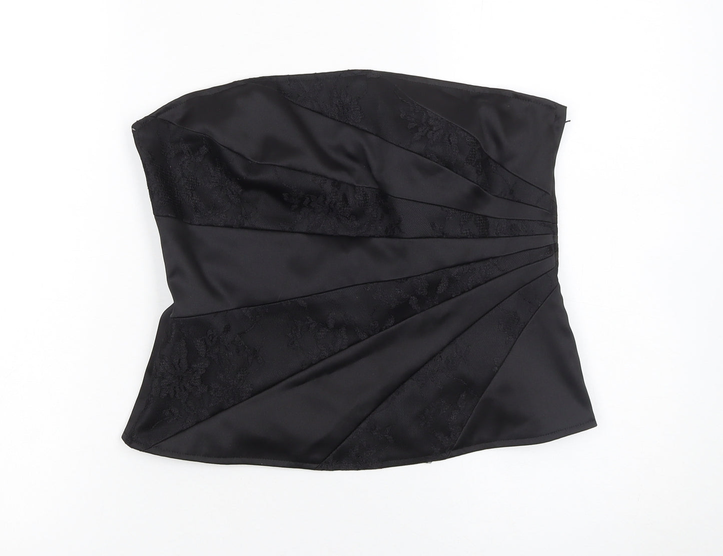 South Women's Black Strapless Satin Party Top UK 12