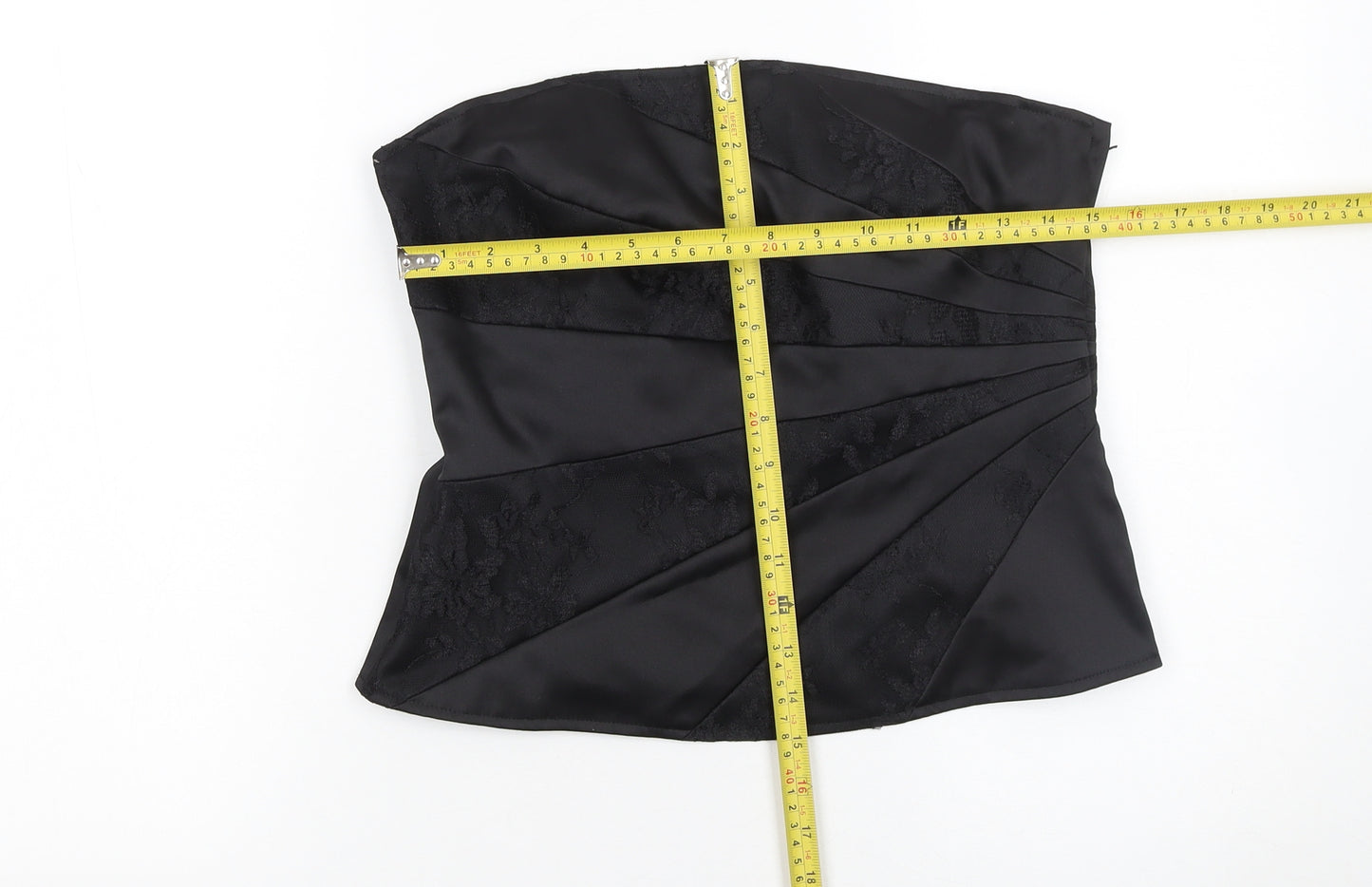 South Women's Black Strapless Satin Party Top UK 12