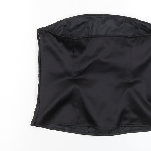 South Women's Black Strapless Satin Party Top UK 12