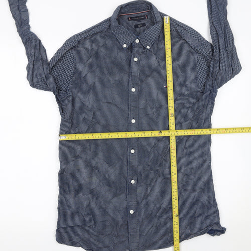 Tommy Hilfiger Men Blue Long Sleeve Button-Up Cotton Shirt L