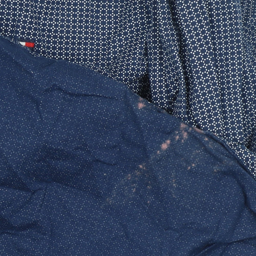 Tommy Hilfiger Men Blue Long Sleeve Button-Up Cotton Shirt L