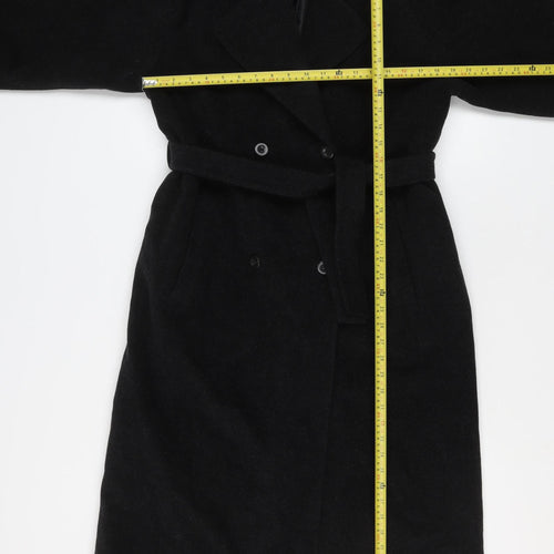 Blarney Woollen Mills Women's Black Wool Cashmere Long Belted Coat Size 12