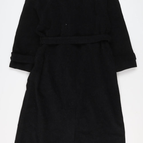 Blarney Woollen Mills Women's Black Wool Cashmere Long Belted Coat Size 12