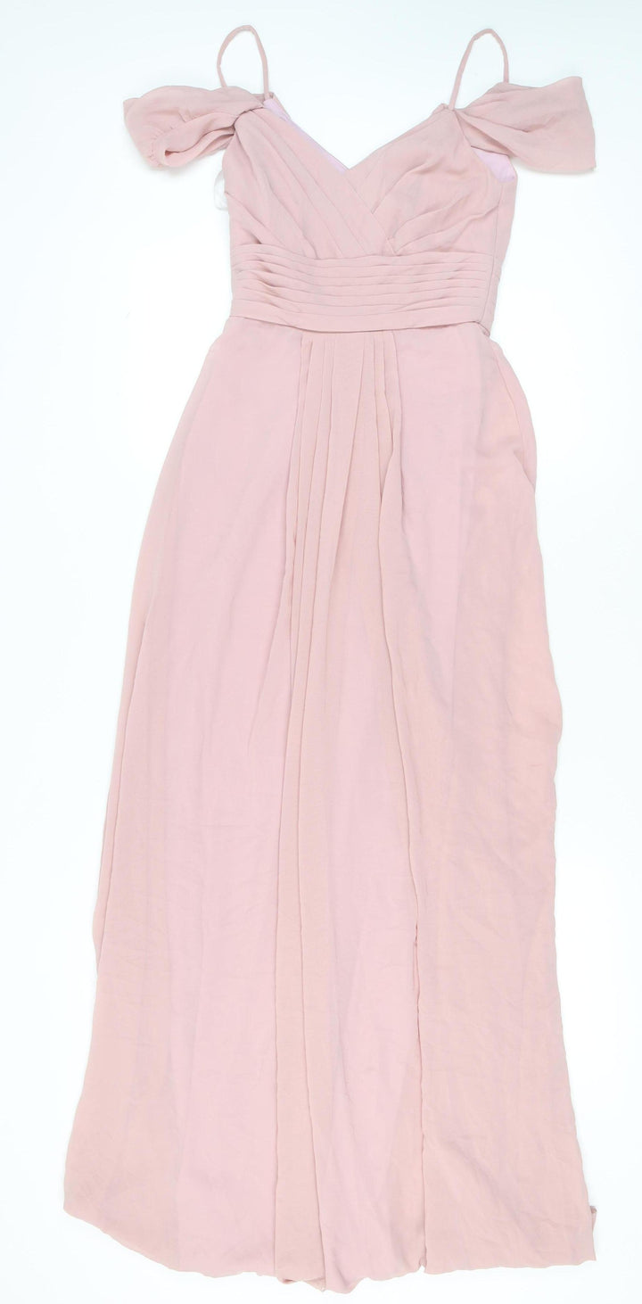 Infinite by Wed2B Women’s Pink Long Ball Gown Chiffon Dress 8-10