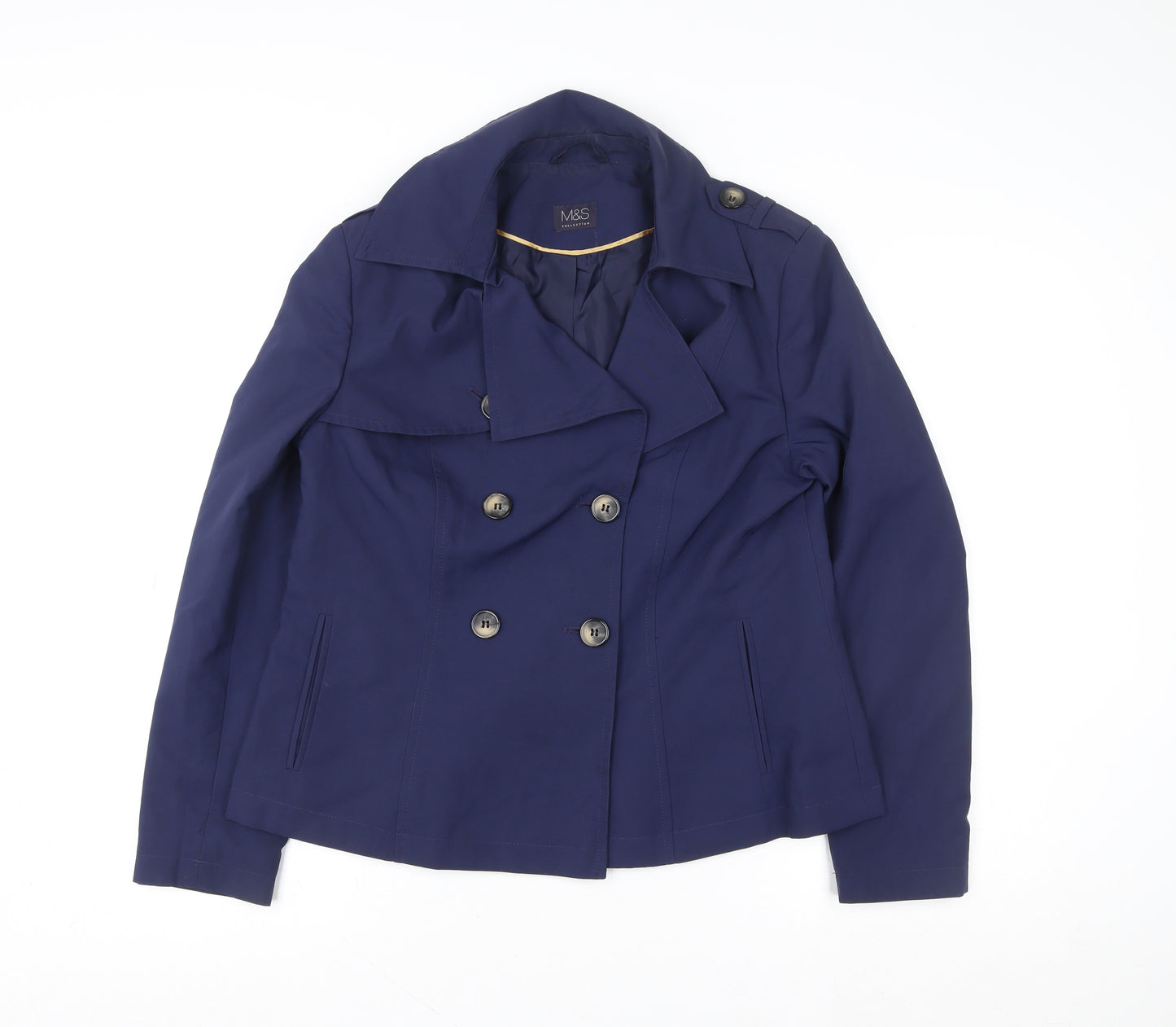 Marks and Spencer Women's Blue Pea Coat Jacket Size 12