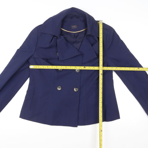 Marks and Spencer Women's Blue Pea Coat Jacket Size 12