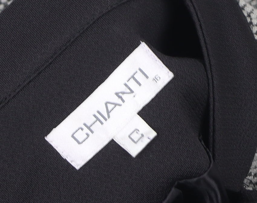 Chianti Womens Grey Geometric Tweed Zip Jacket Size 16