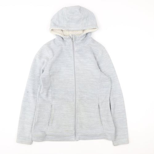 Mountain Warehouse Womens Grey Hooded Fleece Jacket Size 12