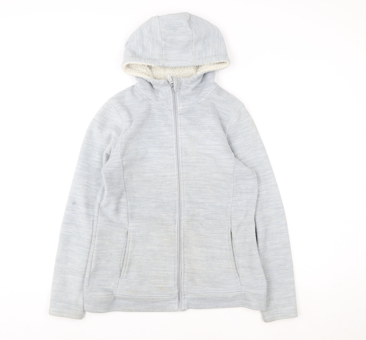 Mountain Warehouse Womens Grey Hooded Fleece Jacket Size 12