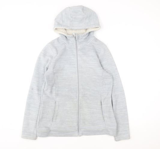 Mountain Warehouse Womens Grey Hooded Fleece Jacket Size 12