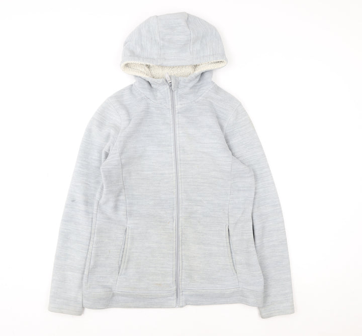 Mountain Warehouse Womens Grey Hooded Fleece Jacket Size 12