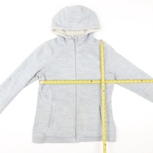 Mountain Warehouse Womens Grey Hooded Fleece Jacket Size 12