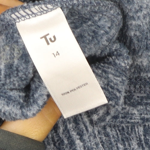 Tu Women Blue Size 14 Softshell Full Zip Lightweight Jacket