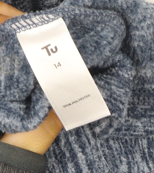 Tu Women Blue Size 14 Softshell Full Zip Lightweight Jacket
