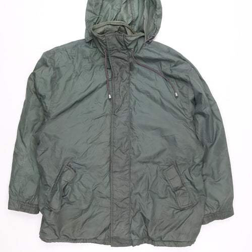 C&A Men's Green M Hooded Windbreaker Jacket Lightweight Outdoor